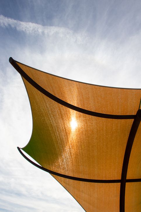 Shade sail during a sunny day